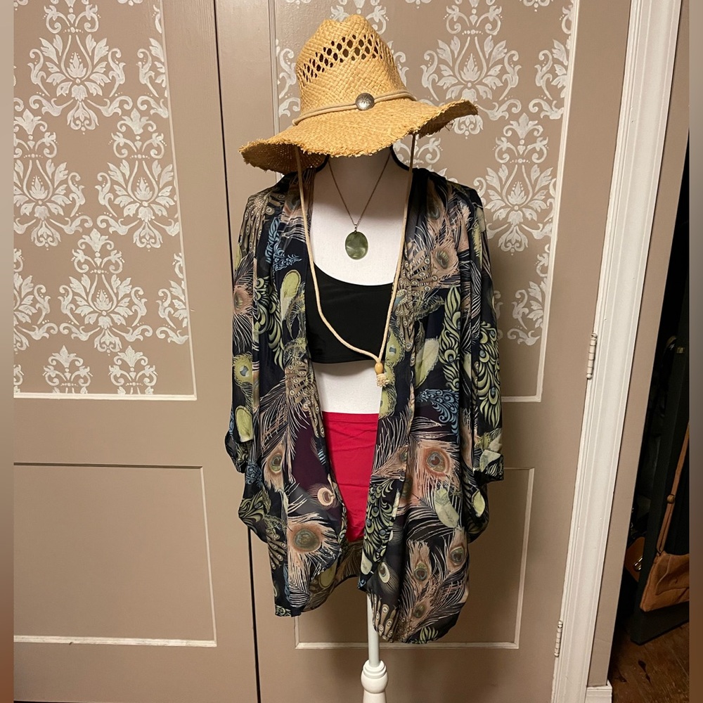 Olrain Women Casual Lightweight Floral Kimono